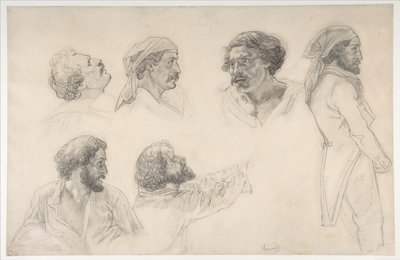 Six Studies for Corréard and Savigny in the "Raft of the Medusa" by Theodore Gericault