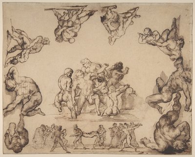The Rescue of a Drowned Man (recto); Study of a Horse (verso) by Theodore Gericault