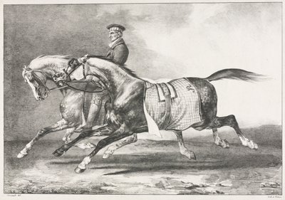 Two Dappled Horses Exercising by Theodore Gericault
