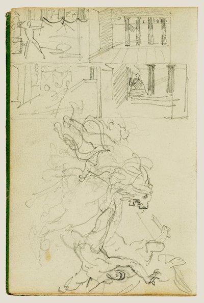 Two Compositional Studies of a Lion Hunt by Theodore Gericault
