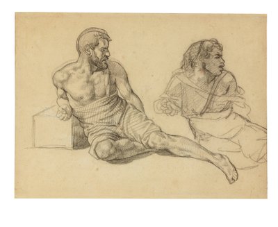 Two Studies for the Figure Seated at the Foot of the Mast by Theodore Gericault