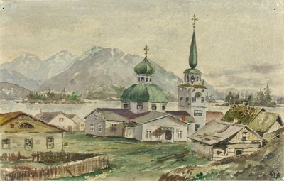 Rear View of Greek Church, Sitka by Theodore J. Richardson