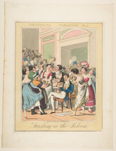 Theatrical Pleasures, Plate 5: Feasting in the Saloon by Theodore Lane