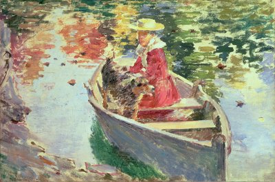 Miss Motes and her Dog Shep by Theodore Robinson