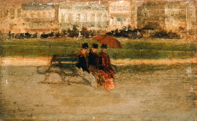 Ladies Seated on a Beach at Cannes by Theodore Roussel