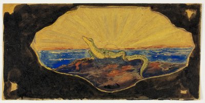 Untitled Drawing for Frame Cartouche (Salamander) by Theodore Roussel