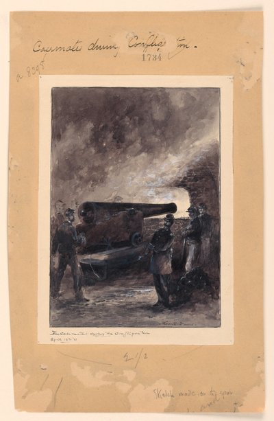 A Casemate Gun During the Conflagration by Theodore Russell Davis