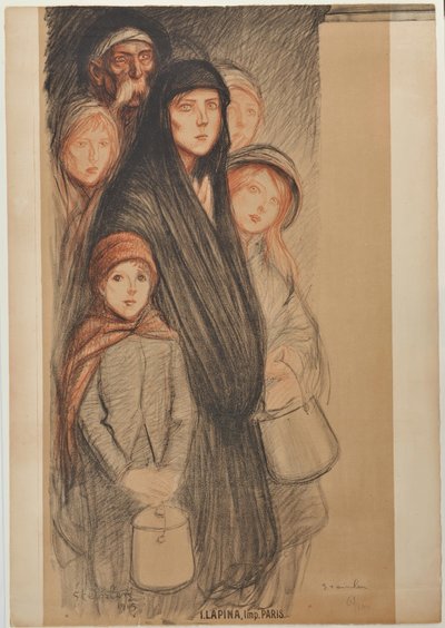 In Belgium, the Belgians Are Hungry, 1915 by Théophile Alexandre Steinlen