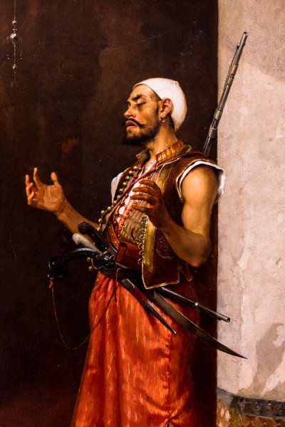 Turkish Guard at Prayer by Theophile Marie Francois Lybaert