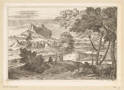 Arcadian Landscape with Figures and Rabbits (Suite de Paysages) by Théodore
