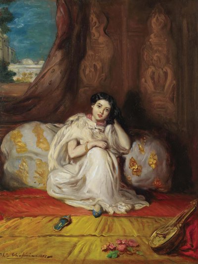 Young Moorish Girl, Seated in a Rich Interior by Théodore Chassériau