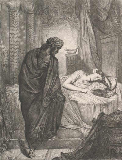 Yet She Must Die: Plate 11 from Othello Act 5, Scene 2, etched 1844, reprinted 1900 by Théodore Chassériau