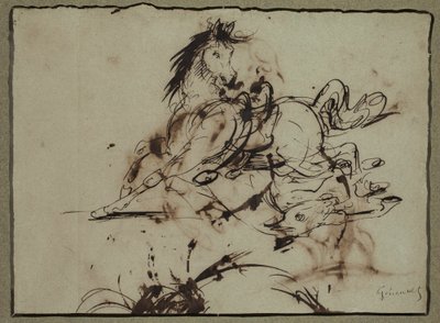 Frightened Horse, between late 18th and early 19th century by Theodore Gericault
