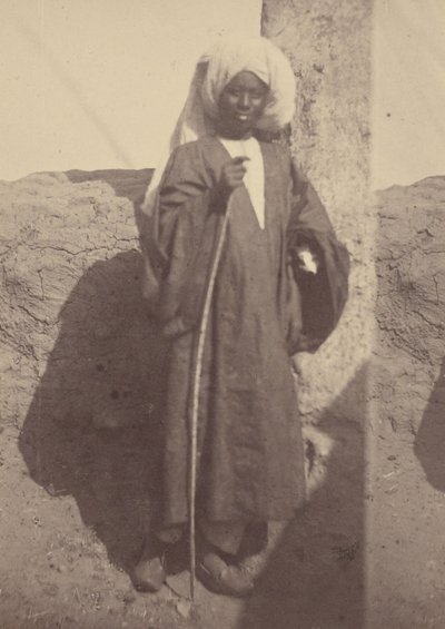 Portrait of a Young North African Man Standing Against a Pillar by Théodule Devéria