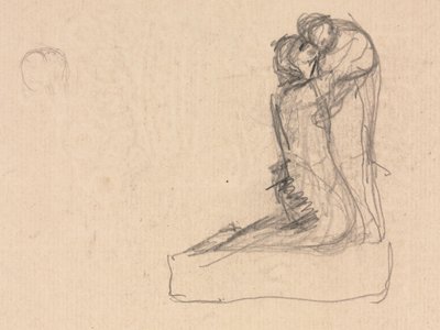 Sketch of Two Figures Embracing (verso) by Auguste Theodule Ribot