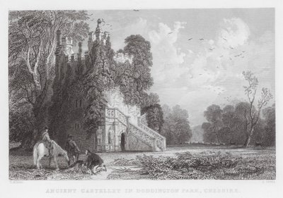 Ancient Castellet in Doddington Park, Cheshire by Thomas (after) Allom