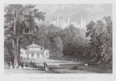 Belvoir Castle, from the Dairy by Thomas (after) Allom