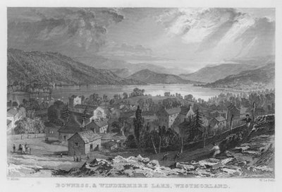 Bowness, and Windermere Lake, Westmorland by Thomas (after) Allom