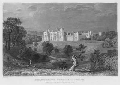 Brancepeth Castle, Durham, the Seat of William Russel (engraving) by Thomas (after) Allom