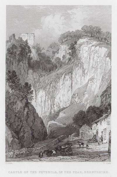 Castle of the Peverils, in the Peak, Derbyshire by Thomas (after) Allom