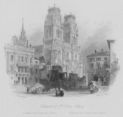 Cathedral of Ste-Croix, Orleans by Thomas (after) Allom