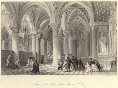 Chapel of the Virgin Abbey Church, St Denis (engraving) by Thomas (after) Allom