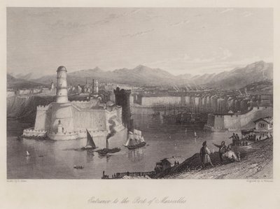 Entrance to the Port of Marseilles by Thomas (after) Allom