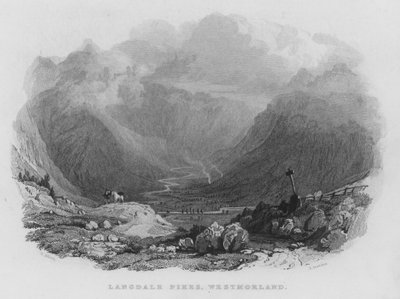 Langdale Pikes, Westmorland by Thomas (after) Allom