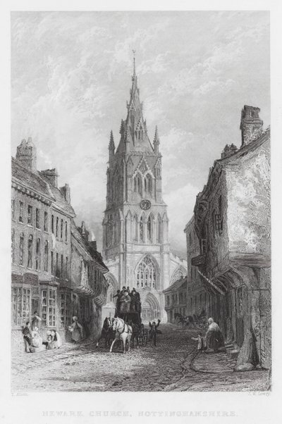 Newark Church, Nottinghamshire by Thomas (after) Allom