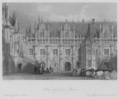 Palace of Justice, Rouen by Thomas (after) Allom