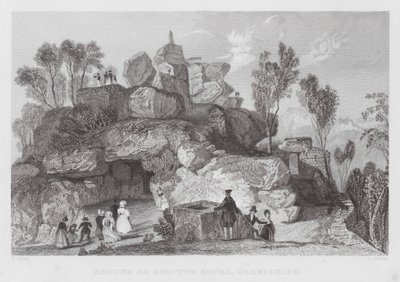 Rooter or Roo-tor Rocks, Derbyshire (engraving) by Thomas (after) Allom