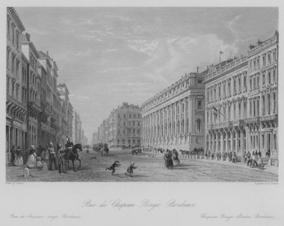 Rue du Chapeau Rouge, Bordeaux by Thomas (after) Allom