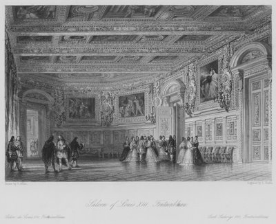 Saloon of Louis XIII, Fontainbleau by Thomas (after) Allom