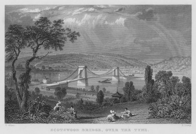 Scotswood Bridge, over the Tyne by Thomas (after) Allom