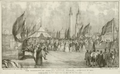 The Ceremony of Opening London Bridge by Thomas (after) Allom