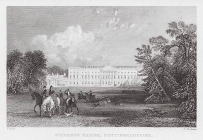 Worksop Manor, Nottinghamshire (engraving) by Thomas (after) Allom