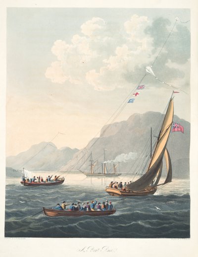 A Boat Race, from The Aeropleustic Art, or Navigation in the Air, by the Use of Kites, or Buoyant Sails by Thomas (after) Butterworth