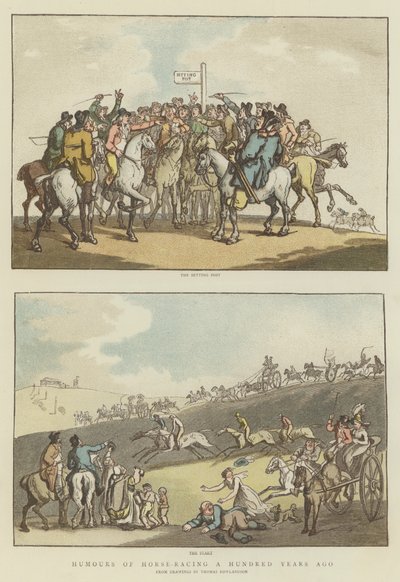 Humours of Horse-Racing a Hundred Years Ago by Thomas (after) Rowlandson