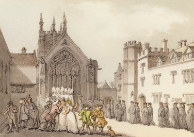 Merton College and Chapel, from the First Quadrangle by Thomas (after) Rowlandson