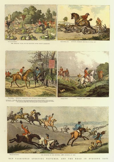 Old Fashioned Sporting Pictures, and the Road in Byegone Days by Thomas (after) Rowlandson