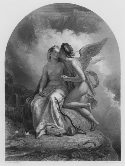 Cupid and Psyche, from the picture in the Royal Collection by Thomas (after) Uwins