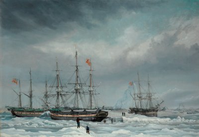 The Jane, Viewforth and Middleton fast in the ice by Thomas A. Binks