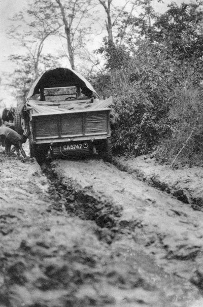 Ploughing Through Mud, Bulawayo to Dett, Southern Rhodesia, circa 1924-1925 by Thomas A. Glover