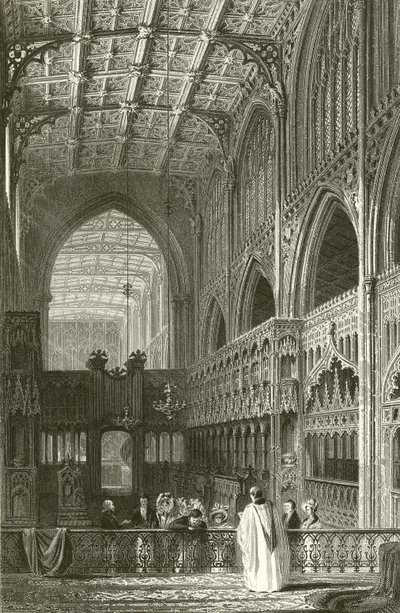 Interior of the Collegiate Church, Manchester by Thomas Allom