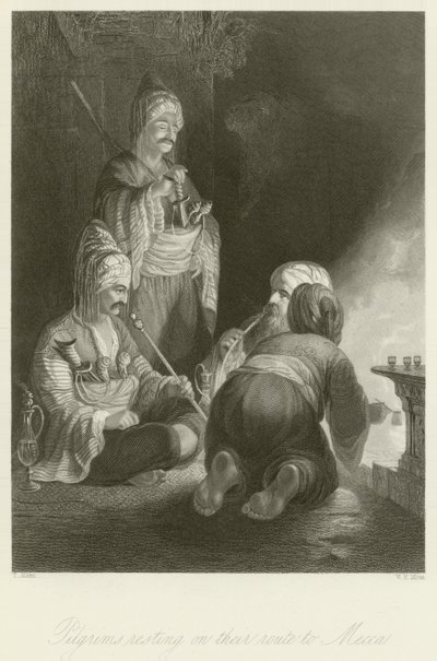 Pilgrims resting on their route to Mecca by Thomas Allom