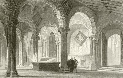 The Galilee, West End of Durham Cathedral by Thomas Allom