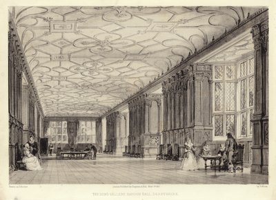 The Long Gallery, Haddon Hall, Derbyshire by Thomas Allom