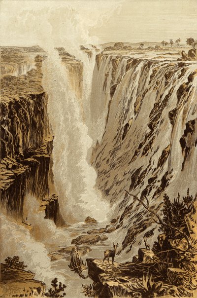 The Victoria Falls, Zambesi, from the East End of the Chasm by Thomas Baines