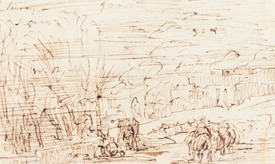 Figures in a Landscape [verso] by Thomas Barker