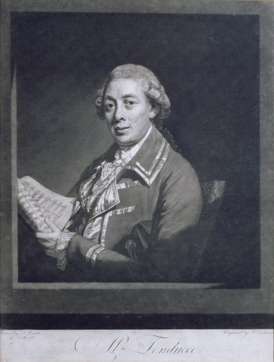 Portrait of Giusto Ferdinando Tenducci, Italian castrato, engraved by William Dickinson, 1782 by Thomas Beach